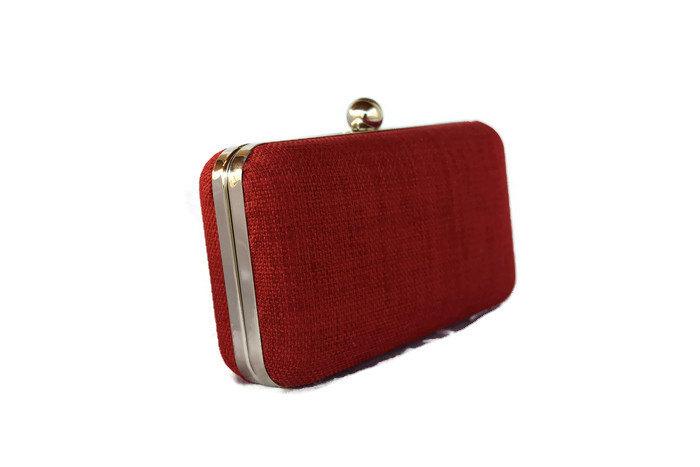 Poppy Red Minaudiere Box Clutch, Bridal Accessory, Bridesmaids Gift