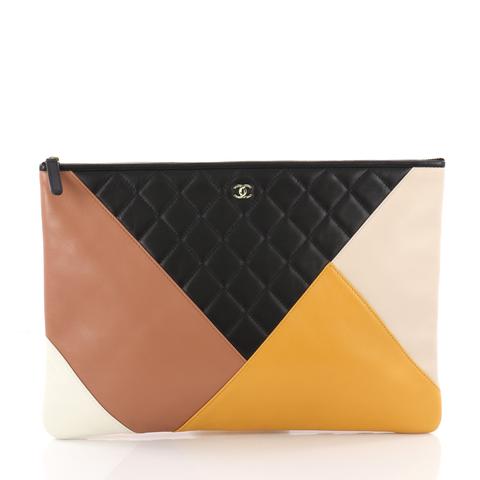 Buy Chanel O Case Clutch Colorblock Quilted Leather Large 3574943