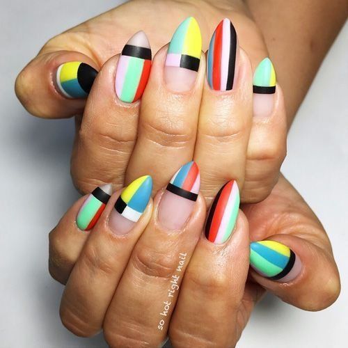 Top 40 Color Block Nail Designs for Women | Re-Pin Nail Exchange