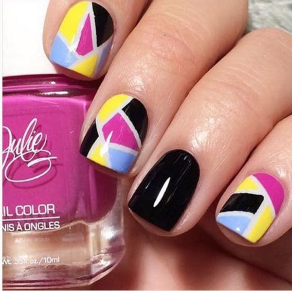 15 Cute Color Block Nail Designs | uñas | Pinterest | Nail designs