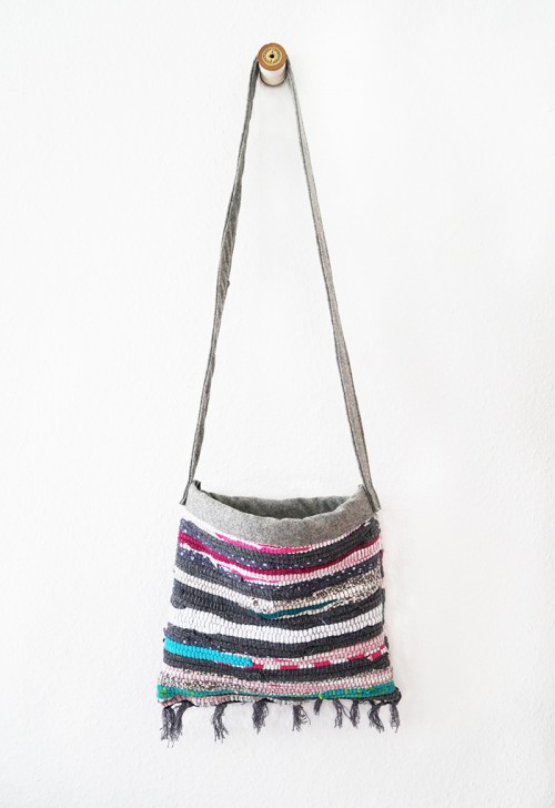 Colorful Striped DIY Rag Rug Bag - Styleoholic