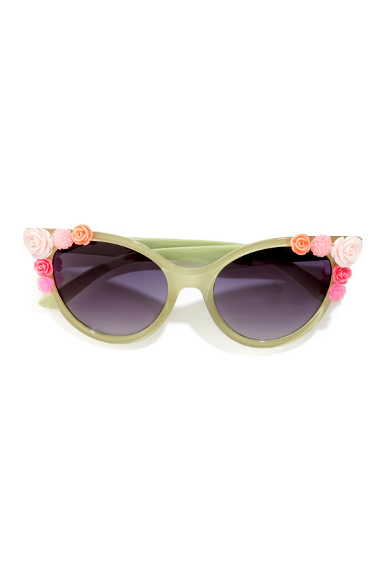 AJ Morgan Lola Sunglasses - Embellished Sunglasses - Green