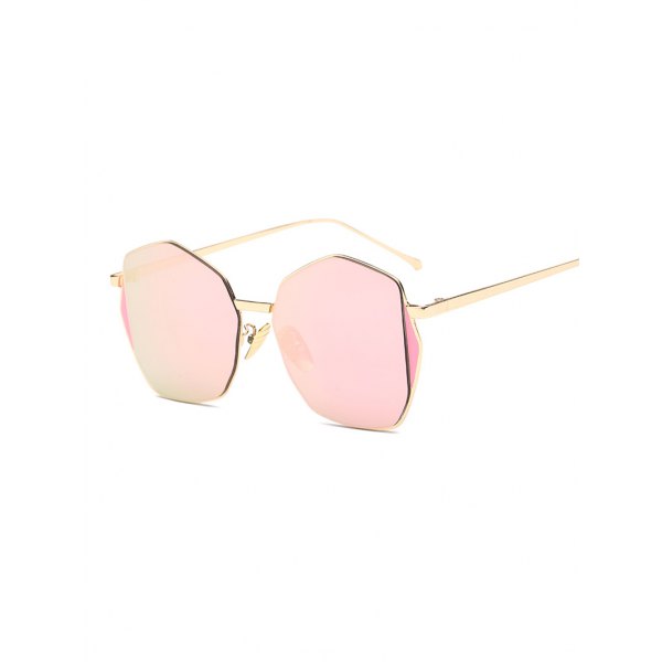 Wholesale Cool Triangle Embellished Irregular Mirrored Sunglasses