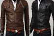 Men Cool Leather Jackets Slim Fit Stylish Washing PU Leather