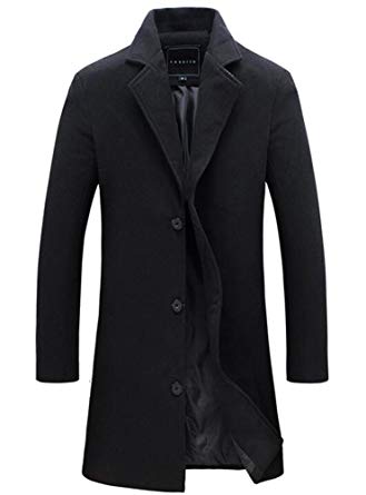 Benibos Mens Trench Coat Slim Fit Notched Collar Overcoat at Amazon