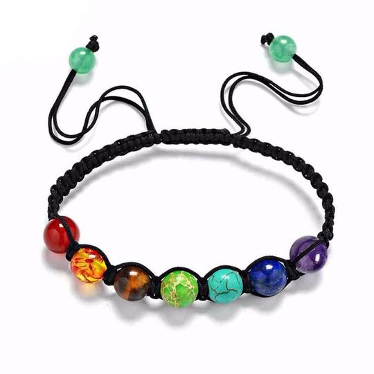 Adjustable Cord 7 Chakra Beads Bracelet | The Yoga Mandala Shop