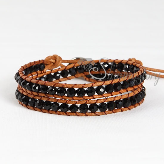 double cotton cord crystal beaded bracelets jewellery wholesale