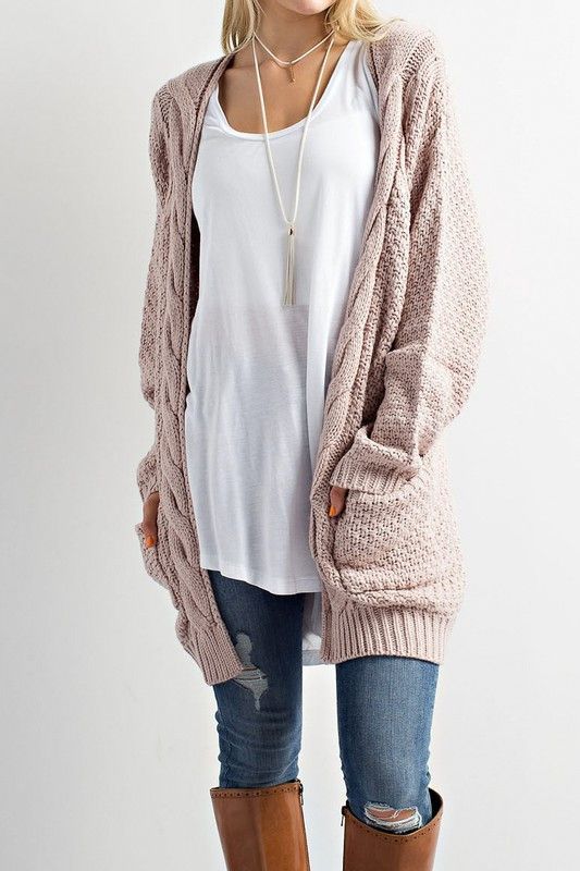 Cozy Cable Knit Cardigan Sweater | dress me! | Pinterest | Sweaters
