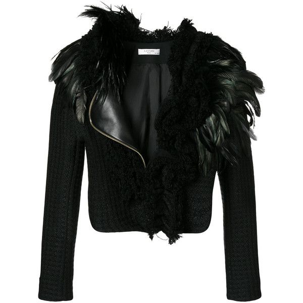 Lanvin feather-trimmed jacket ($2,674) ❤ liked on Polyvore