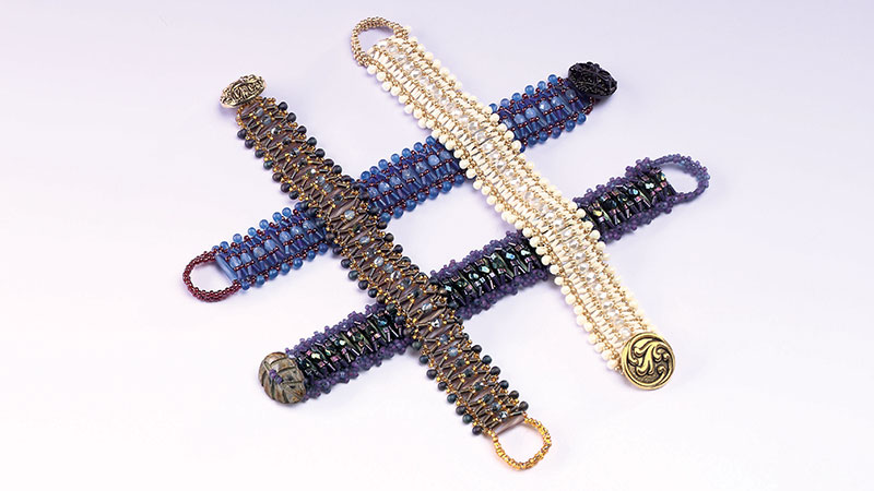 Criss-cross beaded bracelet - Facet Jewelry Making
