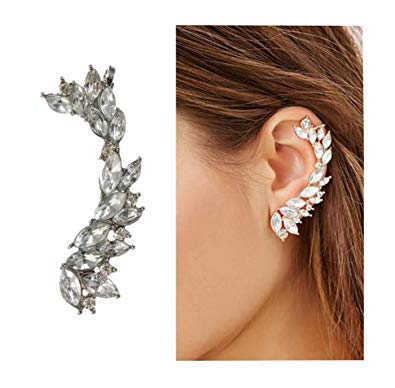 Amazon.com: Cute Crystals Cuff Earrings Hypoallergenic Stud Ear