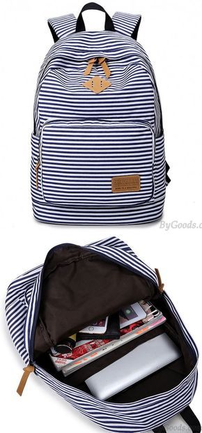 Summer Striped Leisure Canvas Backpack only $33.99 | Women's
