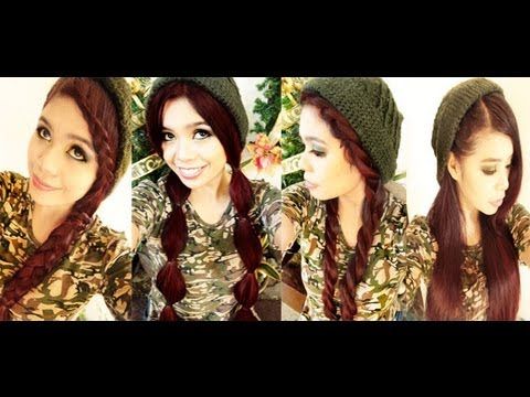 4 cute hairstyles for beanies tutorial - Straight hair version