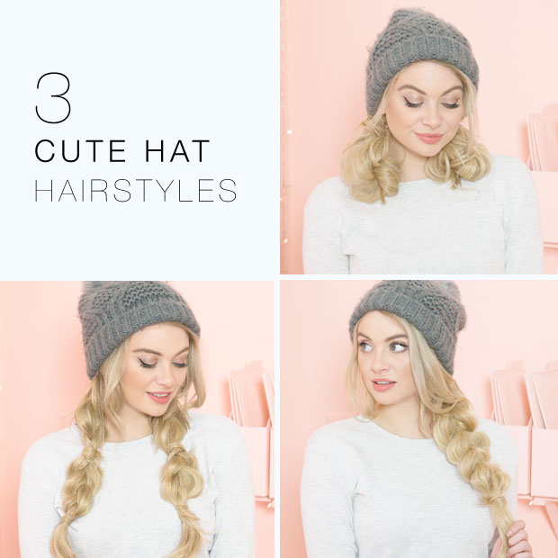 Super Easy Way to Make 3 Cute Hat Hairstyles for Winter Hairstyles