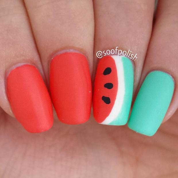 21 Cute Watermelon Nail Ideas | StayGlam