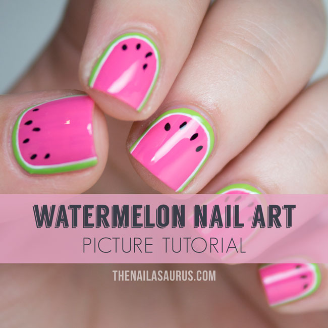 Watermelon Nail Art Tutorial - The Nailasaurus | UK Nail Art Blog