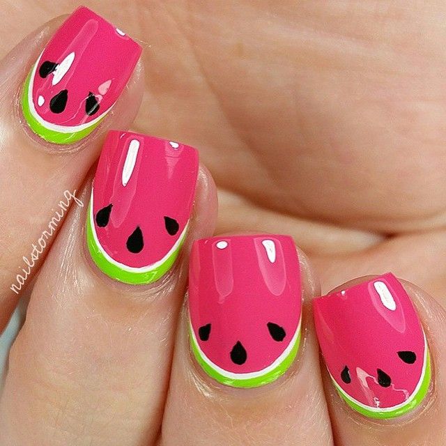 Pin by Tracy Schultz on nail art | Pinterest | Watermelon nails, Hot