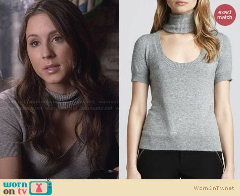 WornOnTV: Spencer's grey cutout turtleneck sweater on Pretty Little