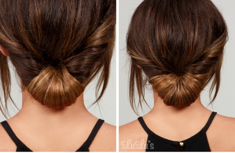 Picture Of simple yet pretty diy day to night chignon hairstyle 2