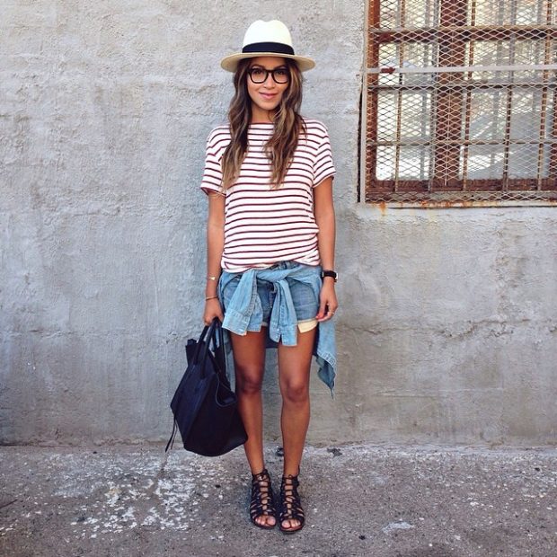 17 Cool and Casual Denim Shorts Outfit Ideas for Hot Summer Days