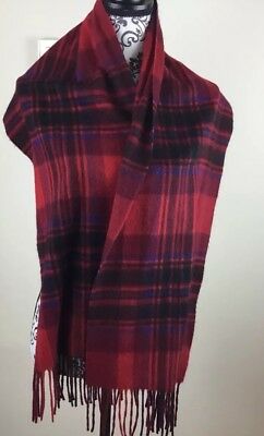 NEW VINCE OVERSIZED Chunky Cable Knit Scarf Dip Dye Degrade Purple