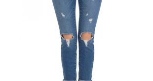 Wax Jean Medium Wash Distressed-Knee Skinny Jeans - Women & Juniors