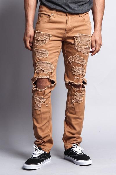 Distressed Knee Hole Skinny Jeans DL119 - GStyleUSA.com u2013 G-Style USA