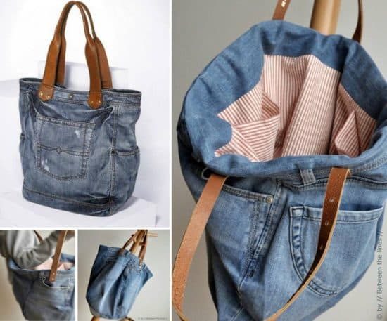 Denim Jeans Bag Pattern Easy DIY Video Tutorial