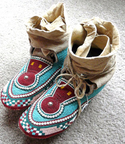 Native American Beadwork, moccasins, pipebags, medicine bags