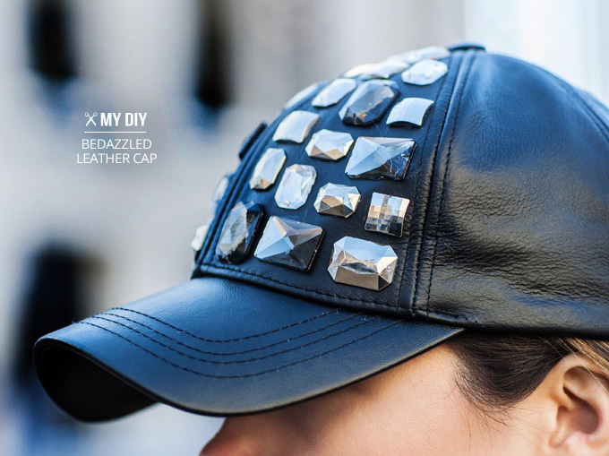 MY DIY | Bedazzled Leather Cap