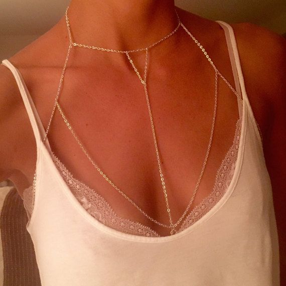 Bralette chain / body chain / harness bra top | Diamond-Jewelry
