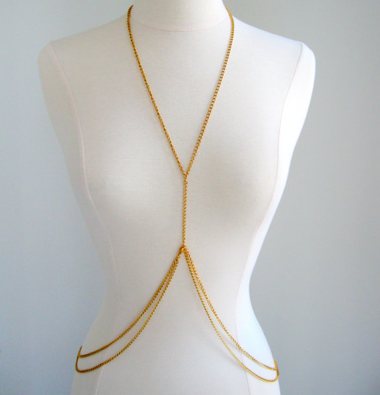A Blush Of Pink!: Accessorizing with a DIY Body Chain. | jewelry
