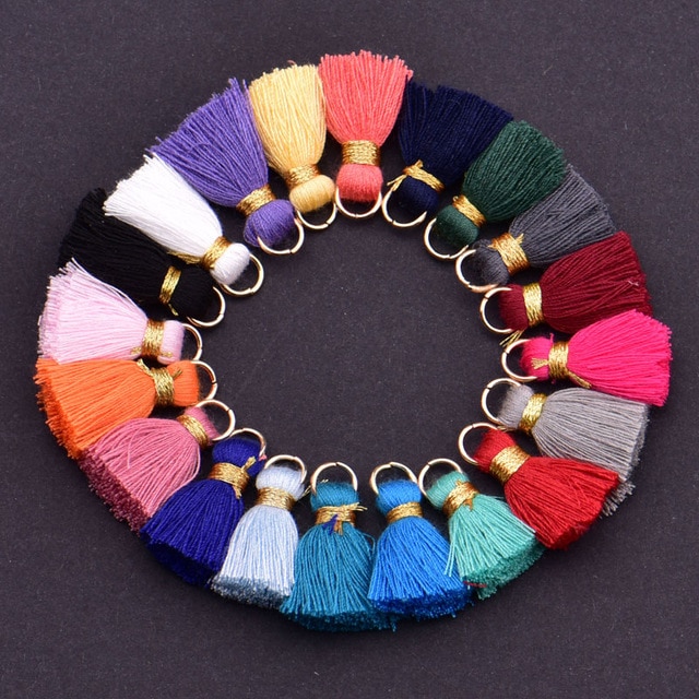 2cm Mini Silky Tassels Colorful Small Tassels for bohemia jewelry