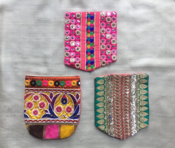 Boho Multicolour Embroidery Pocket PatchIndian Handmade | Etsy