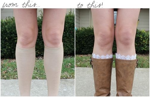 Quick and Easy Lace Peek-a-Boot Socks: 8 Steps (with Pictures)