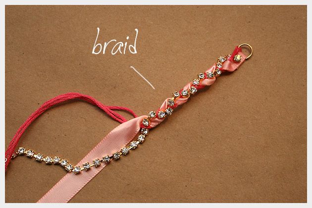 Rhinestone Braided Bracelet DIY | Craft Ideas | DIY, DIY Jewelry