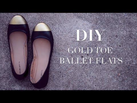 DIY Gold Cap Toe Ballet Flats - YouTube