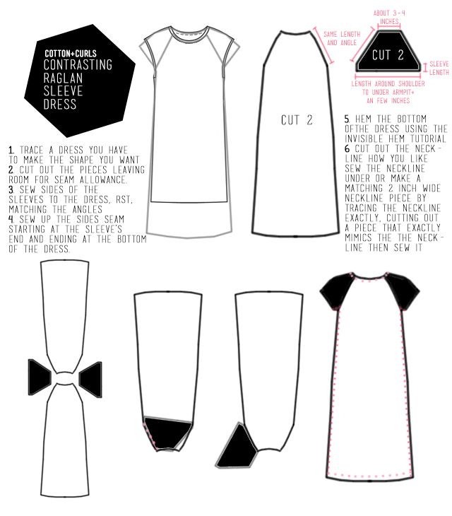 diy Contrasting raglan sleeve dress | pod špičkou jehly | Sewing
