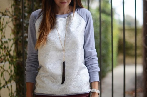 DIY Contrasting Raglan Sweatshirt Refashion - Styleoholic