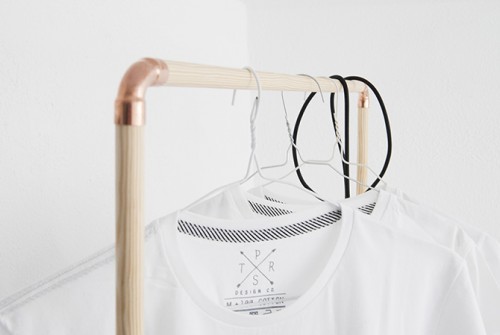 DIY Nordic-Inspired Copper And Wood Clothing Rack - Shelterness
