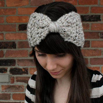 PDF PATTERN Crochet Headband Big Bow Ear from AntikaModa on Etsy
