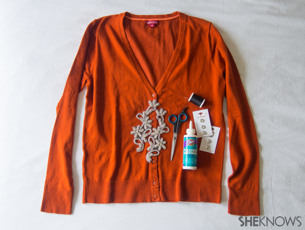 Sweater DIY: Embellished cut-outs u2013 SheKnows
