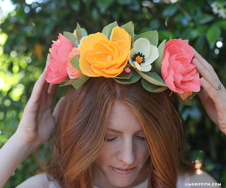 DIY Crepe Paper Flower Headband - Lia Griffith