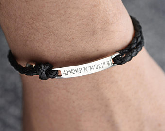 Engraved bracelet for men | Etsy