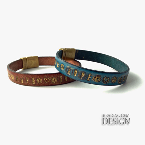 How to Make a Gilded Stamped Leather Bracelet Tutorial - The Beading