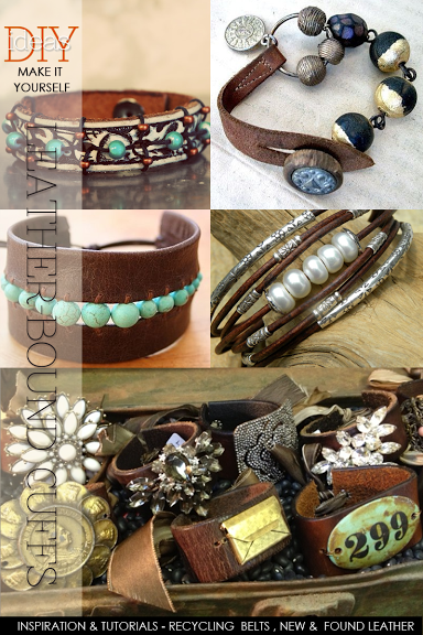 Boho-style leather cuffs | inspiration and free tutorials and how to