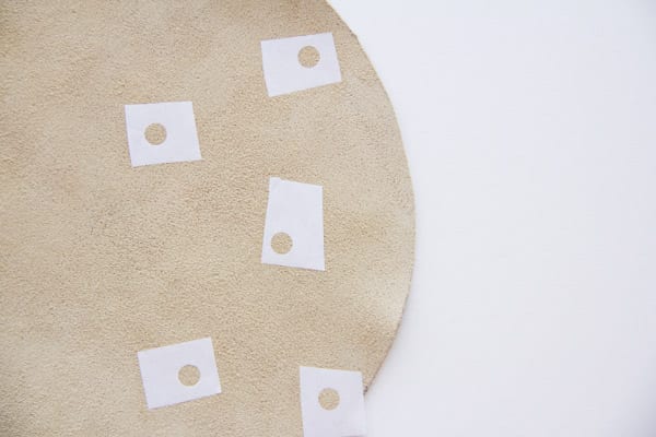 DIY Suede and Gold Leaf Polka Dot Mousepad | Lovely Indeed