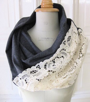 DIY Infinity Scarf (from an old T-shirt | Sewing | Diy scarf, Lace