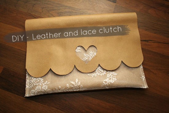 DIY - Leather and lace clutch | By Wilma