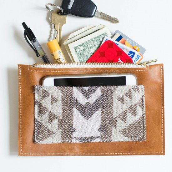 DIY Leather Pouch With Patterned